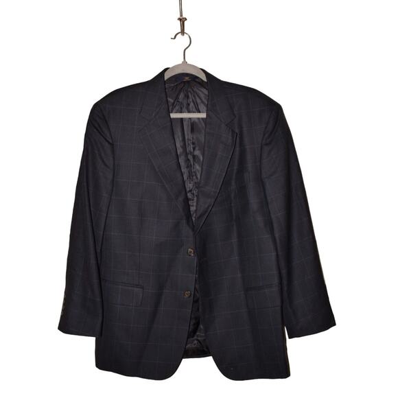 BROOKS BROTHERS 346 $298 Navy‎ Check Wool Sport Coat Men's 42 Short - Picture 3 of 6
